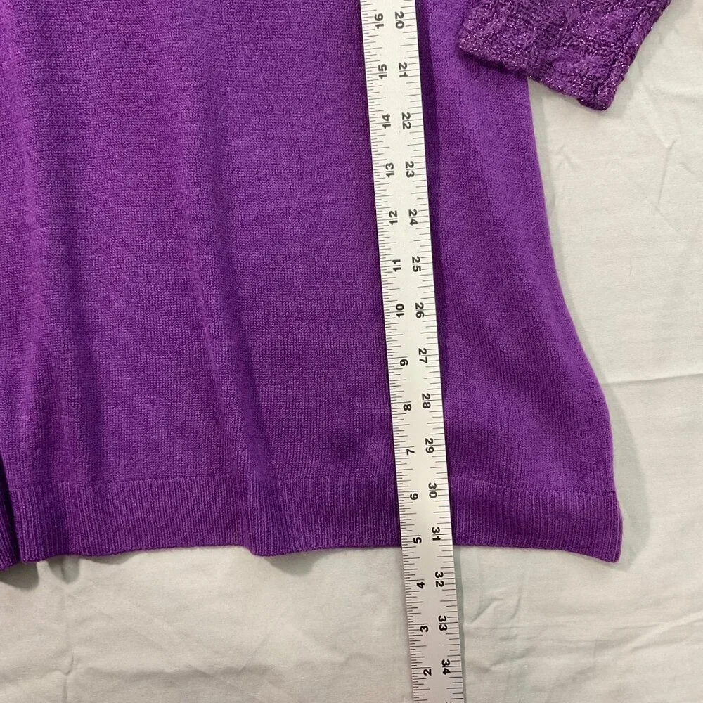 NWT White Stag Y2K Purple Cowl Neck Long Sweater‎ Women S 4/6 Metallic Knit Trim